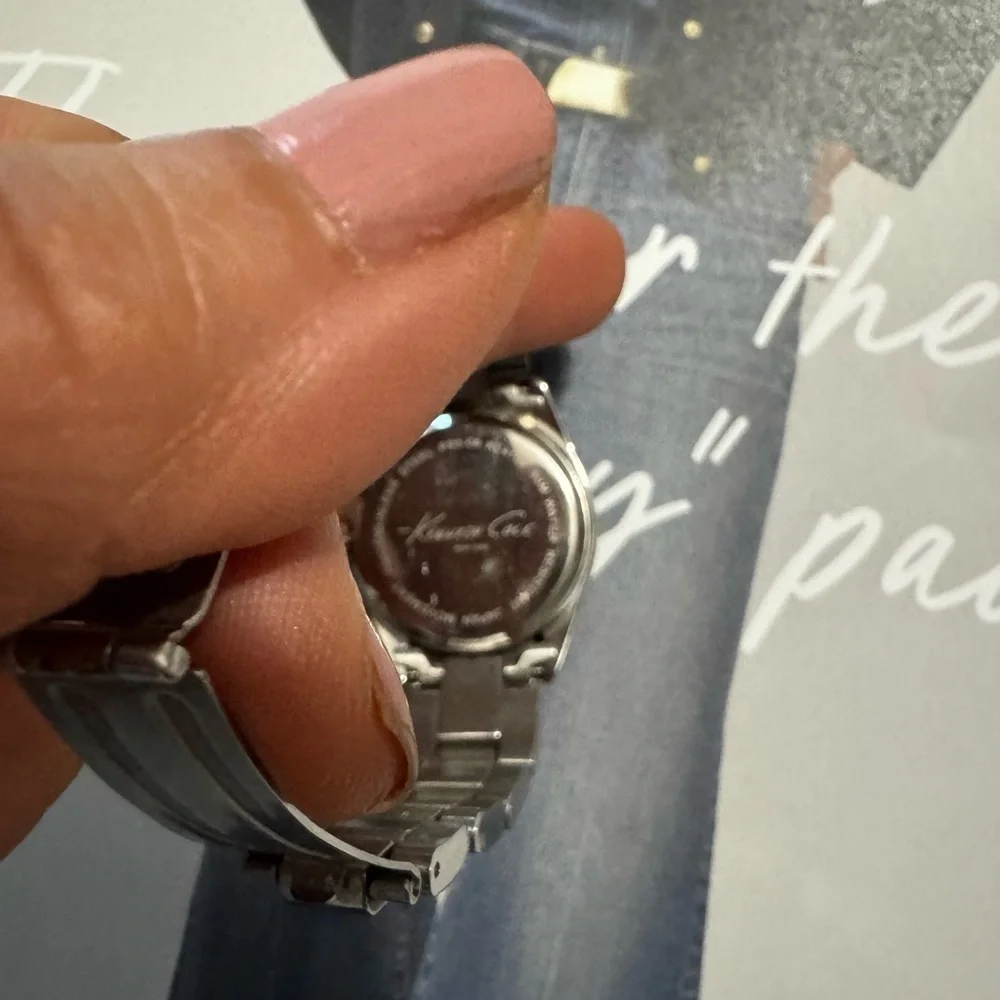Kenneth Cole Silver Watch with Black Dial - Picture 2 of 3